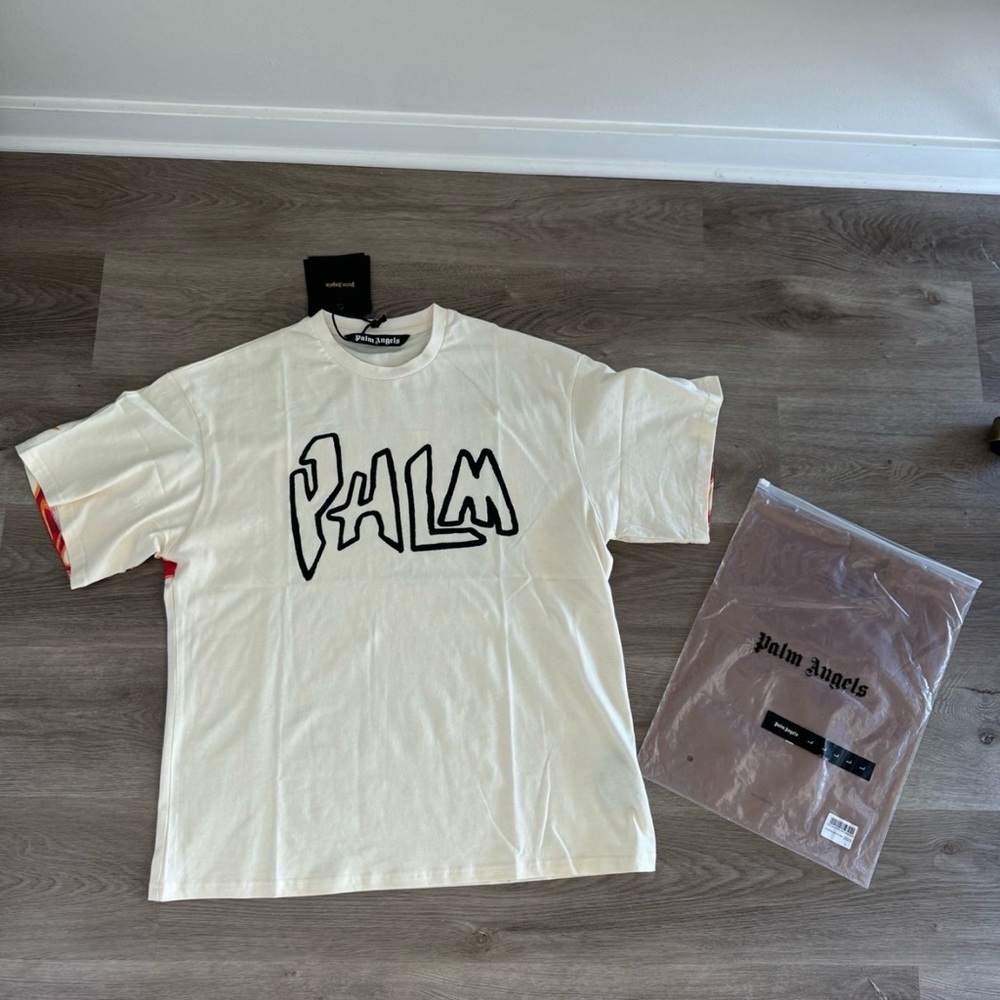Palm Angels White Graphic Tee